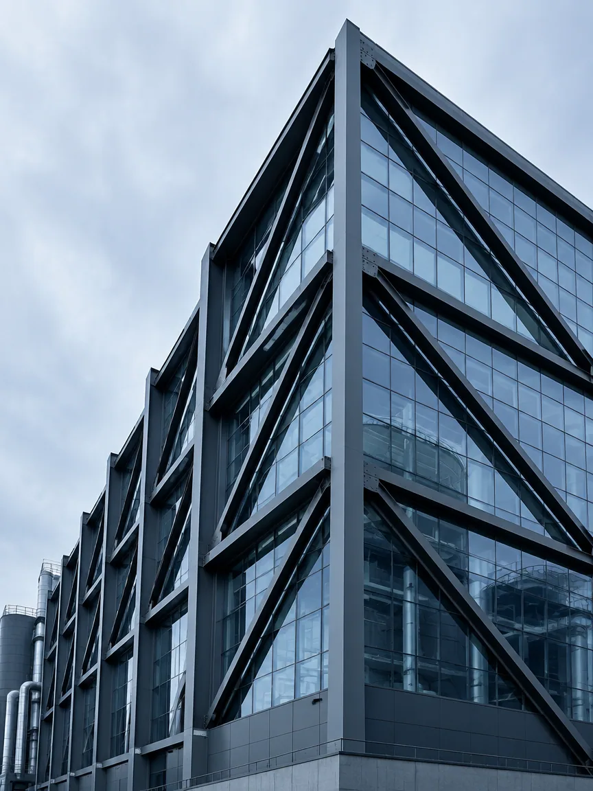Moderne Architektur mit klaren Linien und Glasfassade